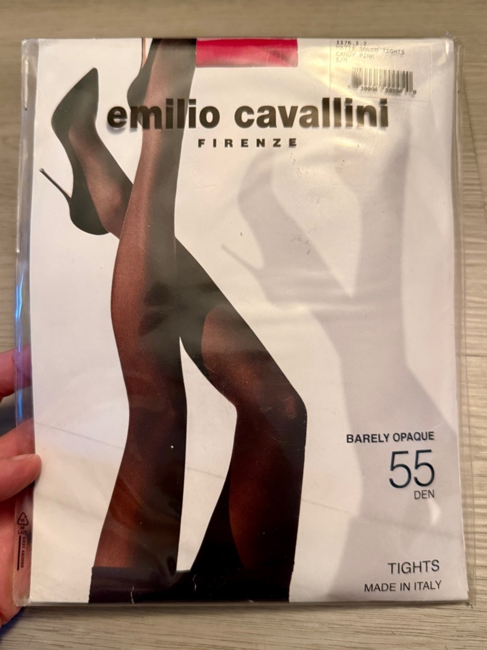 New EMILIO CAVALLINI Hosiery Matte Solid Candy Pink Pantyhose Hosiery Sz S/m